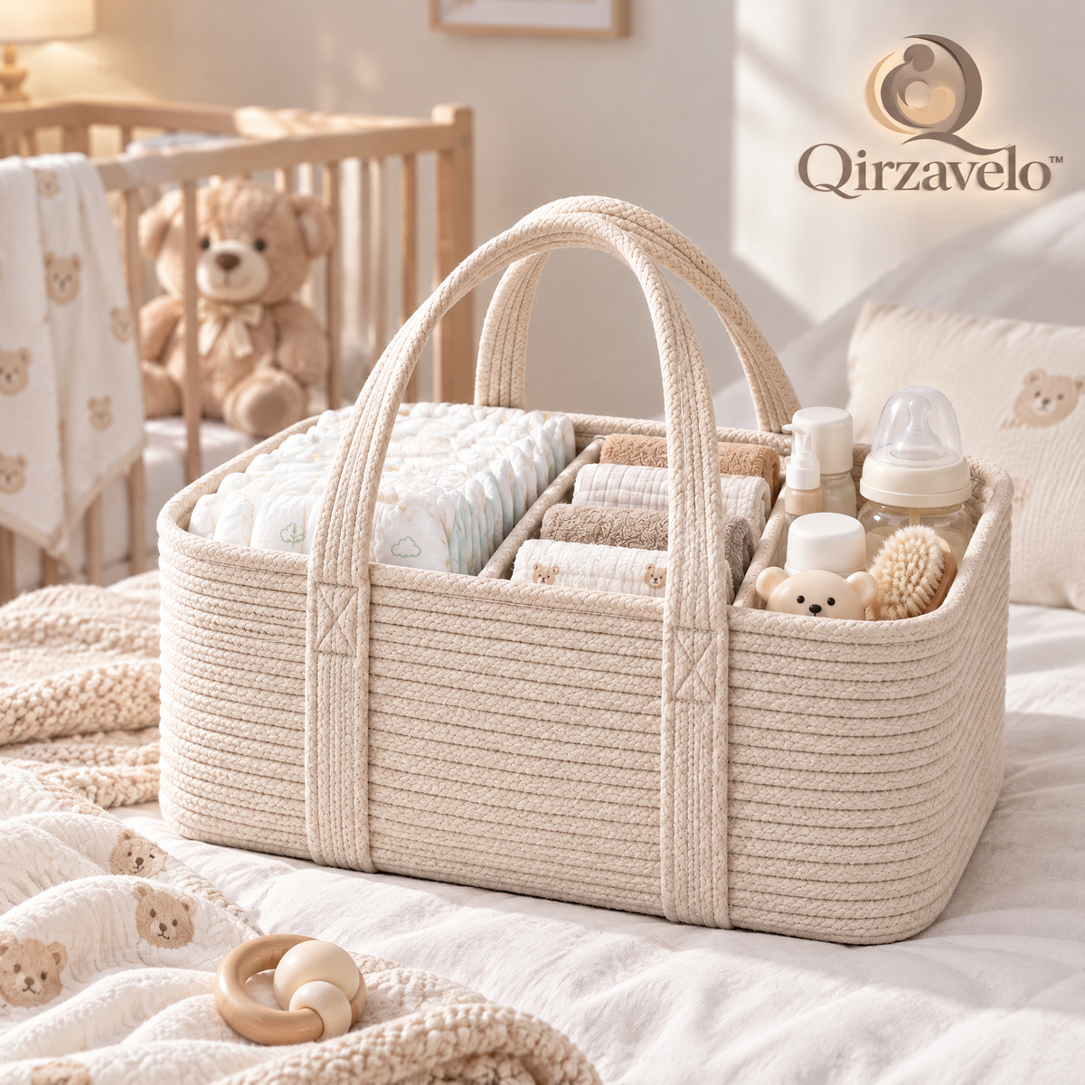 Qirzavelo CloudNest Diaper Caddy lifestyle