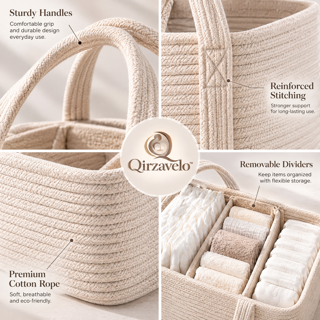 Qirzavelo CloudNest Diaper Caddy details