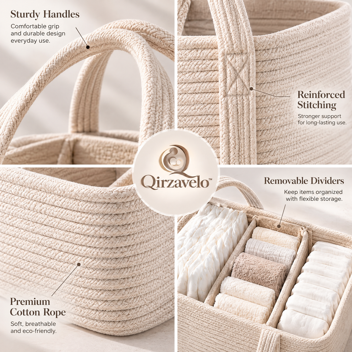 Qirzavelo CloudNest Diaper Caddy details