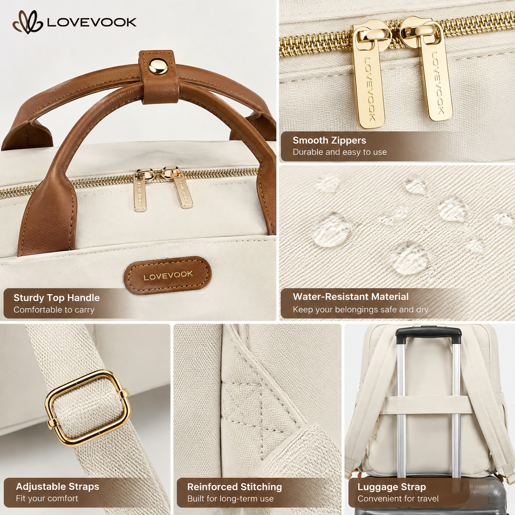 Qirzavelo LunaCarry Diaper Backpack & Pouch details