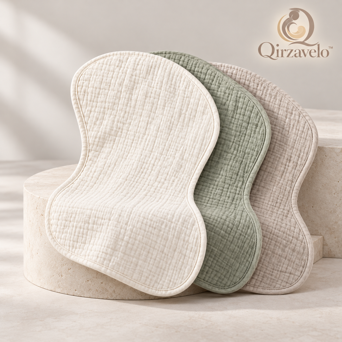Qirzavelo LittlePetal Burp Cloths, Set of 3 main view