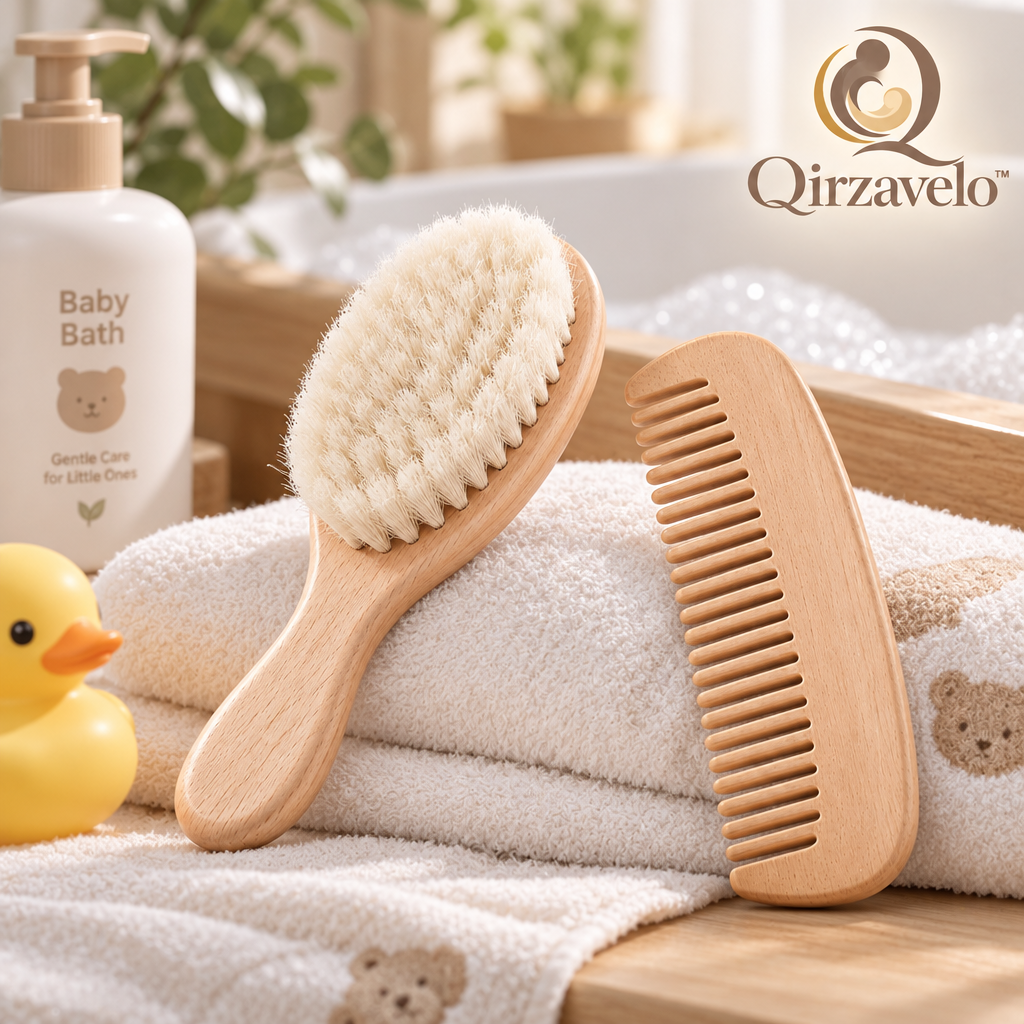 Qirzavelo GentleBloom Baby Brush & Comb Set lifestyle