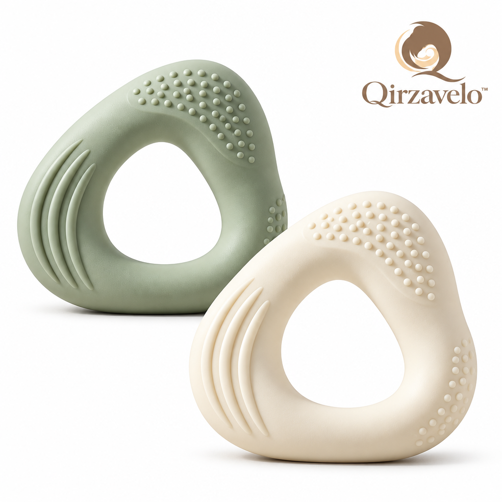 Qirzavelo PebbleGrip Silicone Teethers, Set of 2 additional view
