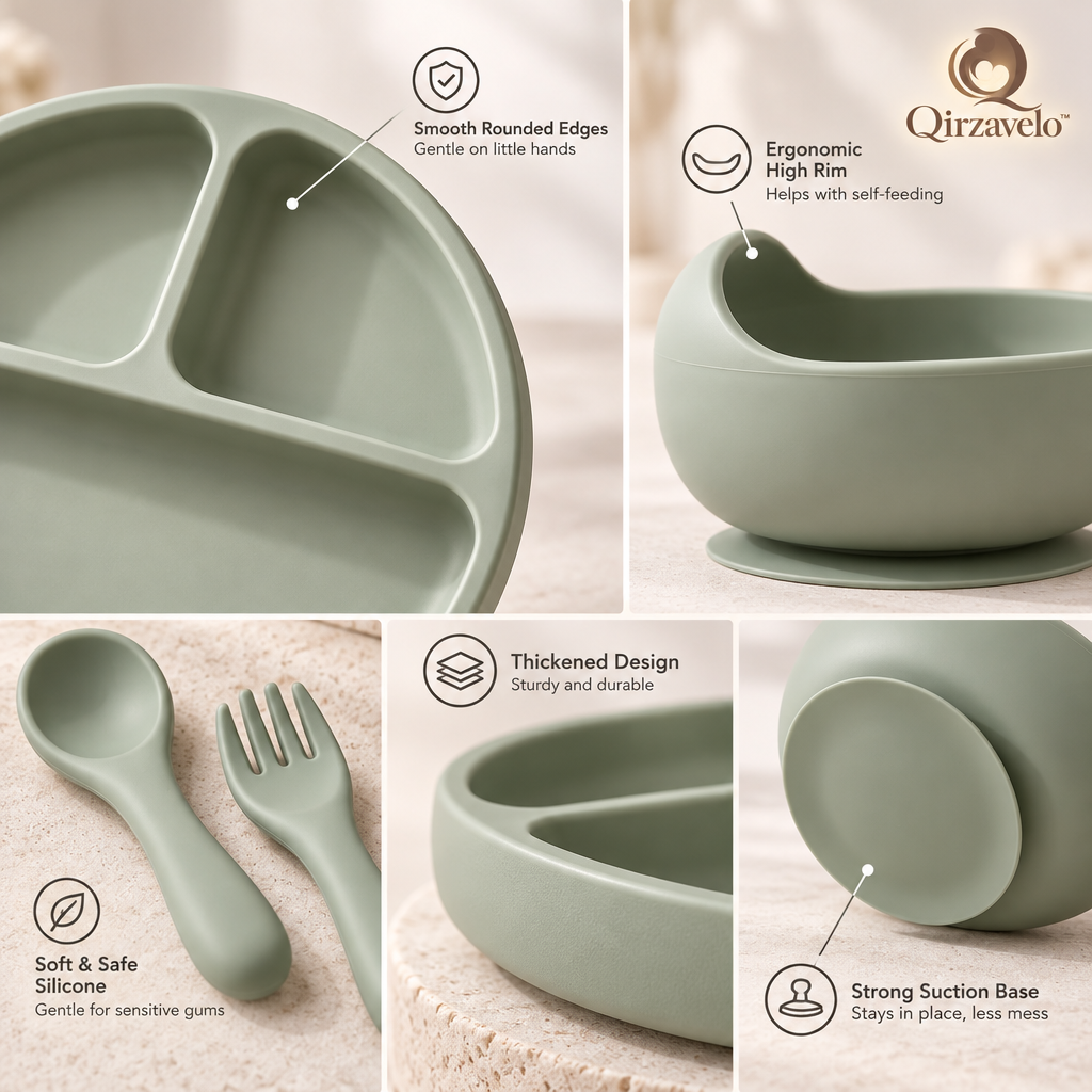 Qirzavelo TinyTable Silicone Feeding Set details