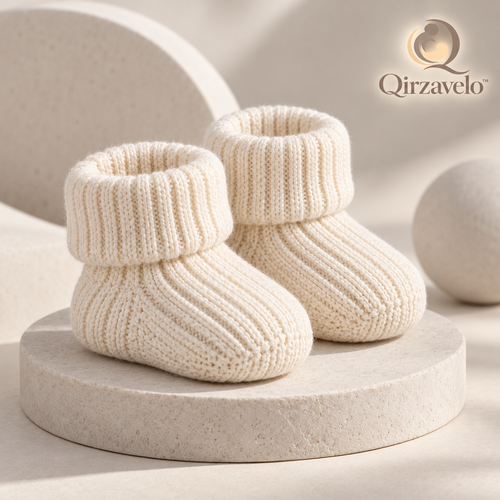 Qirzavelo CozyRib Knit Baby Booties main view